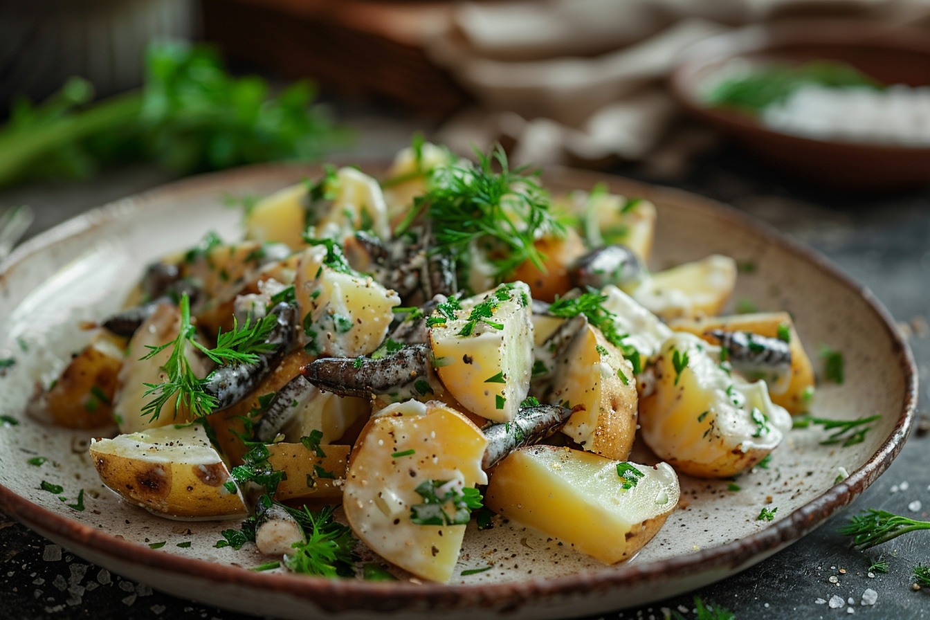 La salade de pomme de terre au hareng : une tradition culinaire riche en saveurs